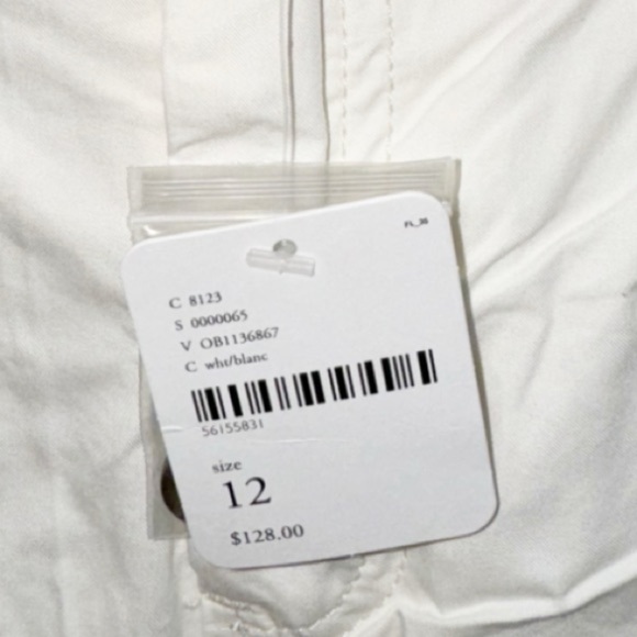 Free People Marina White Wide Leg Pants Low Rise Sz 12 Belt Loops - Picture 13 of 14